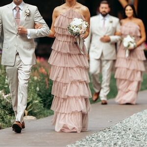 Revelry Carrie Dress in Tulle, Blush Pink